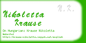 nikoletta krause business card